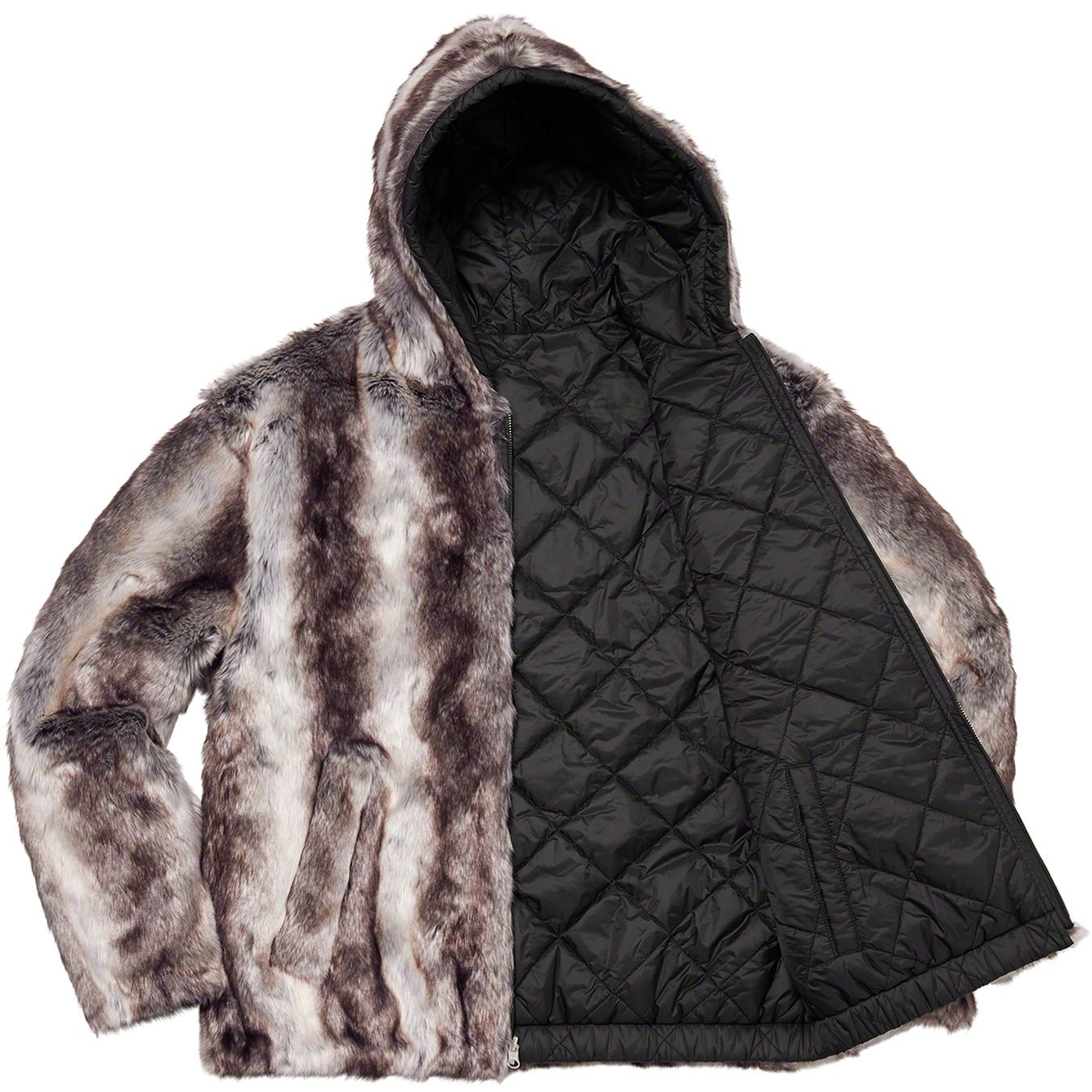 Faux Fur Reversible Hooded Jacket view 7